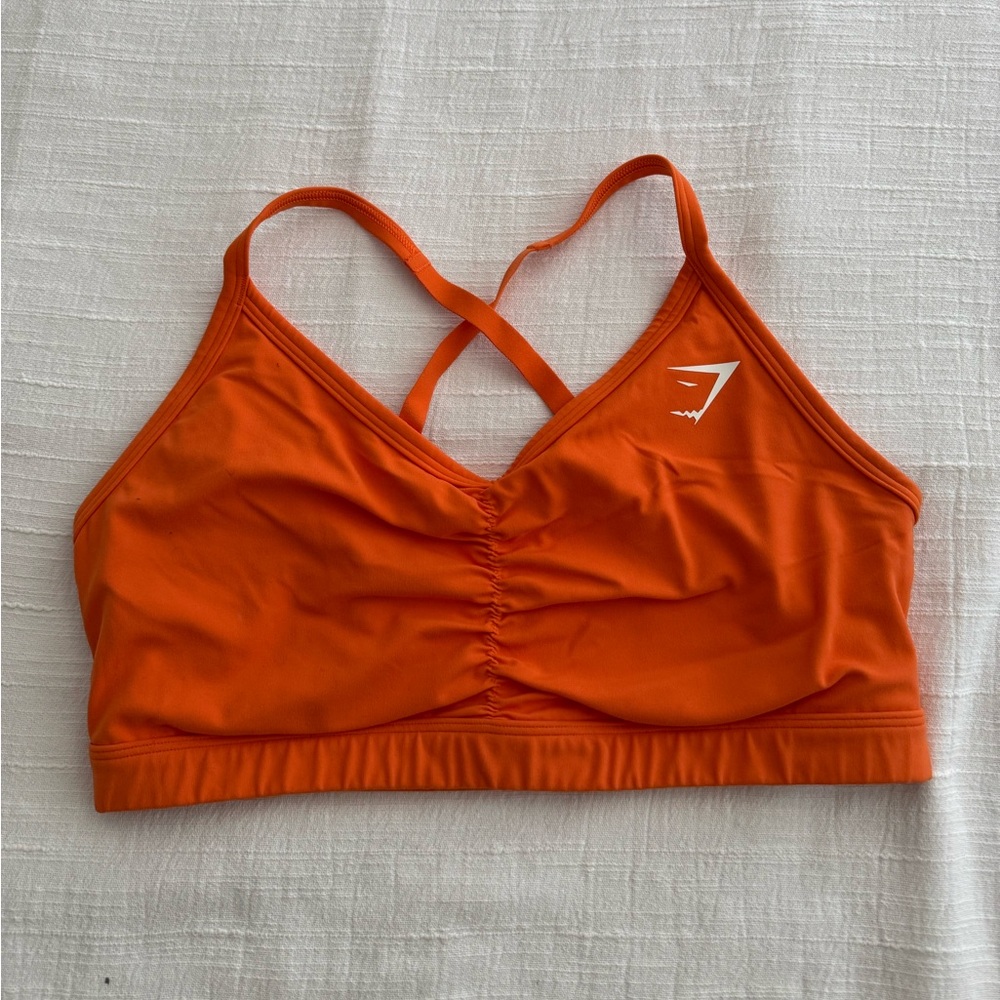 Gymshark Ruched Training Sports Bra - Orange
